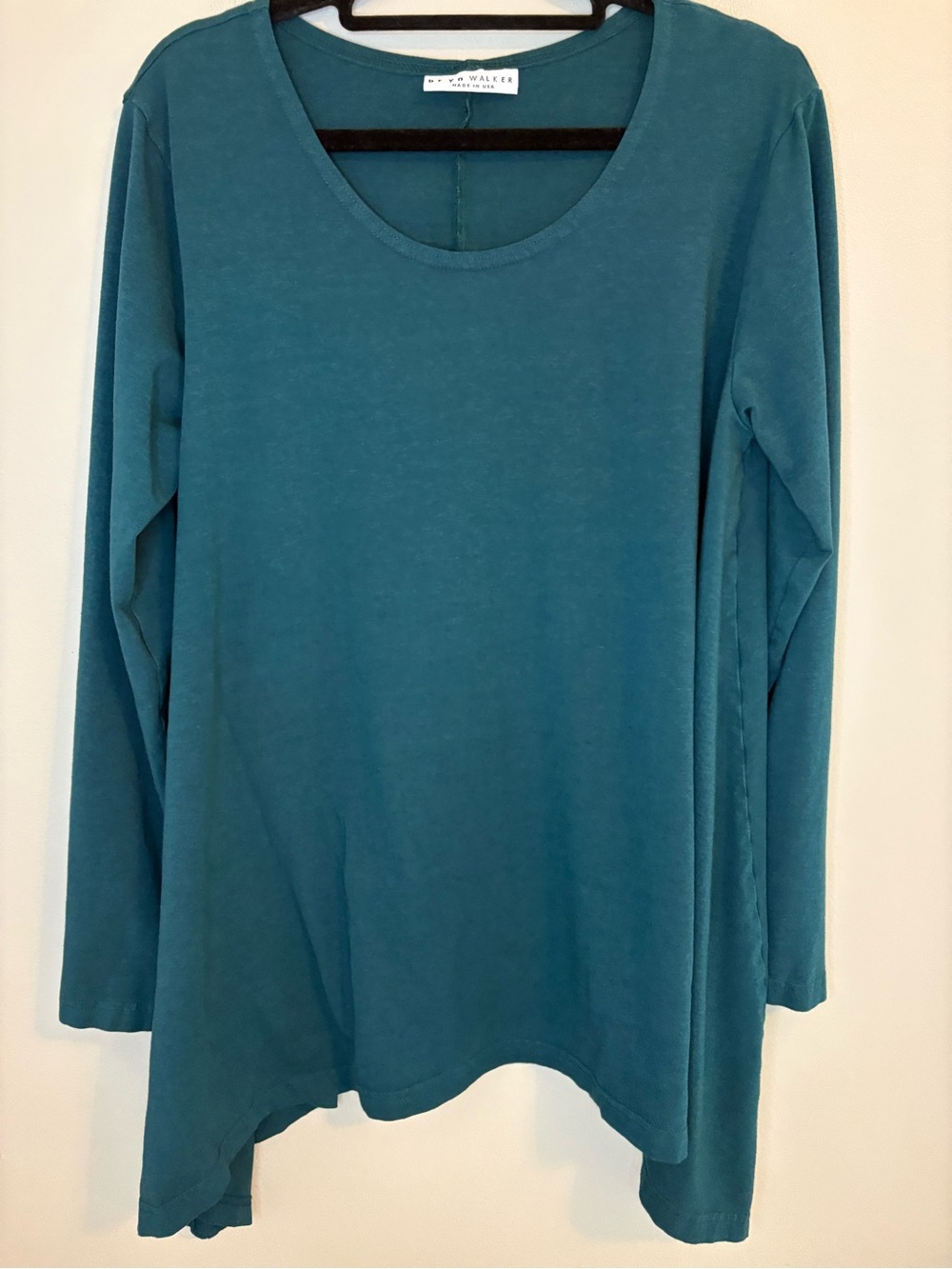 Bryn Walker Teal Bamboo Organic Cotton Tunic Top Small USA